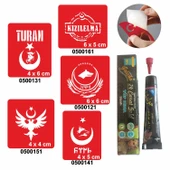 Türkçülük Sembolleri  Hint Kınası ile Geçici Dövme Yapma Seti thumbnail 1