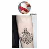 Saat Pusula Dümen Çapa  Tattoo Geçici Dövme Şablonları Kına Kalıpları thumbnail 2