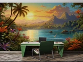 Göl ve Tropikal Manzaralı Duvar Kağıdı thumbnail 4