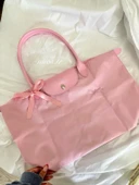 Pembe Longchamp Çanta - 1