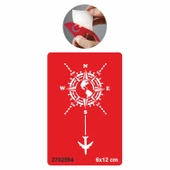 Kalbim Bir Pusula  Tattoo Geçici Dövme Şablonları Kına Kalıpları - 1