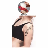 Sol Anahtarı Ve Notalar Tattoo Geçici Dövme Şablonları Kına Kalıpları thumbnail 2