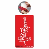 Elimde Hançer Bıçak Dövme Geçici Şablonu Kına Deseni Tattoo Geçici Dövme Şablonları Kına Kalıpları - 1