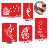 Bir Çiçek Bir Kelebek 5 li Set Geçici Dövme Kına Şablonu thumbnail 1