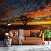 Bulut Ağaç Günbatımı Manzaralı Duvar Kağıdı thumbnail 1