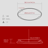 Lava Döküm Balık Tabağı Döküm Demir Yekpare Kulplu Kayın Servis Ahşabı 15x29cm.-Bordo thumbnail 5