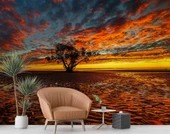 Bulut Ağaç Günbatımı Manzaralı Duvar Kağıdı thumbnail 6