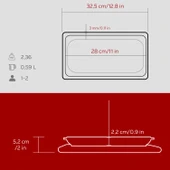 Lava Döküm Dikdörtgen Servis Tabağı ve Kayın Servis Ahşabı. Ölçü 30x15cm.-Bordo - 5