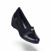 Vollex Vl3 Siyah 7Cm Kadın Dolgu Topuklu Ayakkabı thumbnail 1