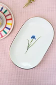 Tabak Evi Porselen Natura İris Altın Yaldızlı Oval Kayık Tabak 27,50x17,50x3cm Tekli thumbnail 3