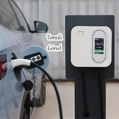 Elektrikli Akıllı Araç Şarj İstasyonu 22 KW Duvar Tipli 5 Metre Kablo Mobil Uygulamalı HCDK-22 RFID thumbnail 6