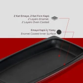 Lava Döküm Dikdörtgen Servis Tabağı Ölçü 30x15cm.-Bordo thumbnail 6