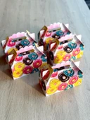 Macaron Kutusu 25 'li El Tutmalı Çanta Doğum Günü Hediye Kutusu Pasta Kutusu - 2