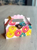 Macaron Kutusu 25 'li El Tutmalı Çanta Doğum Günü Hediye Kutusu Pasta Kutusu - 1