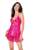 Arias Closet Fuşya Kısa Saten Gecelik thumbnail 2