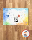 Petmat Kedi Mama Paspası , Kaymaz Taban , Yıkanabilir , Evcil Hayvan Paspası 023-MULTİ - 1