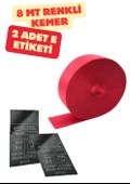 Kırmızı Renk Emniyet Kemeri 8mt. (Etiket Hediyeli) - 1