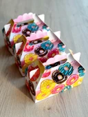 Macaron Kutusu 25 'li El Tutmalı Çanta Doğum Günü Hediye Kutusu Pasta Kutusu - 5