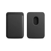 Sneezy İphone 12 Mini-12-12 Pro-12 Pro max Uyumlu Birinci Sınıf Magsafe Cüzdan Magsafe Deri Kartlık  Siyah - 1