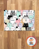 Petmat Kedi Mama Paspası , Kaymaz Taban , Yıkanabilir , Evcil Hayvan Paspası 024-MULTİ - 1