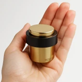 Metal Kapı Stoperi Gold Düz Model Vidalı Montaj Kauçuk Başlık Kapı Tamponu Çarpma Önleyici Durdurucu thumbnail 7