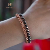 Dmt Copper Home %100 El Yapımı Bakır Bileklik,Doğal Antibakteriyel Bakır Bileklik, Sağlık Dostu 2 Lİ TAKIM IŞIKLI KUTULU - 4