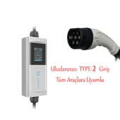 Taşınabilir Elektrikli Wallbox Araç Şarj Dönüştürücüsü Cihaz 22 kW Type-2 Soket Mobil Uygulamalı thumbnail 6