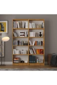 5 Raflı (5 BÖLMELİ) 2 Modüllü Kitaplık Çalışma Odası Ofis Modern Dekoratif Kitaplık  Petra thumbnail 4