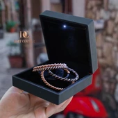 El Yapımı Şık Tasarım Kalın Dövülmüş Saf Bakır Bilezik Bakır Takı Bilekliği IŞIKLI KUTULU 4 LÜ SET - 2
