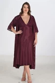 Arias Closet 2li Mürdüm Sabahlık Takımı Bigsize 6223 - 1