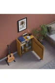 Çalışma Odası Fonksiyonel Kitaplık + Katlanır Masa MD002  Afrika Ceviz thumbnail 2