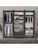 6 Kapaklı Gardırop 240cm  ANTRASİT thumbnail 2