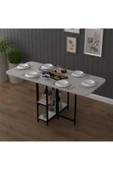 Asra Trend Metal Gövde Katlanır Mutfak Yemek Çalışma Masası, 155×75×70 cm, KM-31  KÜL GRİ thumbnail 7