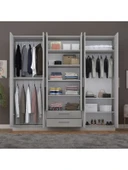 6 Kapaklı Gardırop 240cm  KÜL GRİ thumbnail 2