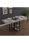 Asra Trend Metal Gövde Katlanır Mutfak Yemek Çalışma Masası, 155×75×70 cm, KM-31  KÜL GRİ thumbnail 4