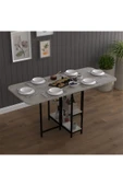 Asra Trend Metal Gövde Katlanır Mutfak Yemek Çalışma Masası, 155×75×70 cm, KM-31  RETRO GRİ thumbnail 2