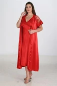 Arias Closet 2li Kırmızı Sabahlık Takımı Bigsize 6226 - 3