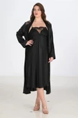 Arias Closet 2li Siyah Sabahlık Takımı Bigsize 6221 - 1
