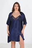 Arias Closet 2li Lacivert Sabahlık Takımı Bigsize 6215 - 2