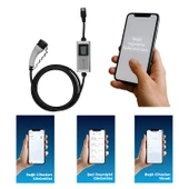 Taşınabilir Elektrikli Wallbox Araç Şarj Dönüştürücüsü Cihaz 22 kW Type-2 Soket Mobil Uygulamalı thumbnail 5