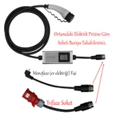 Taşınabilir Elektrikli Wallbox Araç Şarj Dönüştürücüsü Cihaz 22 kW Type-2 Soket Mobil Uygulamalı thumbnail 2