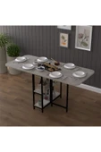 Asra Trend Metal Gövde Katlanır Mutfak Yemek Çalışma Masası, 155×75×70 cm, KM-31  RETRO GRİ thumbnail 3