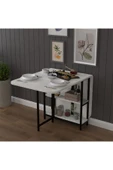 Asra Trend Metal Gövde Katlanır Mutfak Yemek Çalışma Masası, 155×75×70 cm, KM-31  RETRO TAŞ thumbnail 4