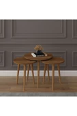 3’lü YUVARLAK ZİGON SEHPA AHŞAP AYAKLI  NEVADA thumbnail 1