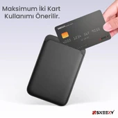 Sneezy İphone 14-14 Plus-14 Pro-14 Pro max Uyumlu Birinci Sınıf Magsafe Cüzdan Magsafe Deri Kartlık  Siyah - 3