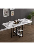 Asra Trend Metal Gövde Katlanır Mutfak Yemek Çalışma Masası, 155×75×70 cm, KM-31  BEYAZ thumbnail 2