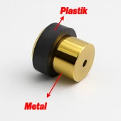 Metal Kapı Stoperi Gold Düz Model Vidalı Montaj Kauçuk Başlık Kapı Tamponu Çarpma Önleyici Durdurucu thumbnail 4