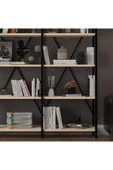 6 RAFLI METAL KİTAPLIK İKİ MODÜL  Akça Ağaç thumbnail 5