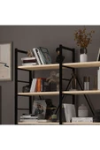 6 RAFLI METAL KİTAPLIK İKİ MODÜL  Akça Ağaç thumbnail 3