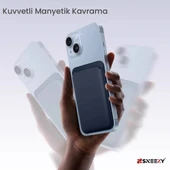 Sneezy İphone 13 Mini-13-13 Pro-13 Pro max Uyumlu Birinci Sınıf Magsafe Cüzdan Magsafe Deri Kartlık  Lacivert - 5